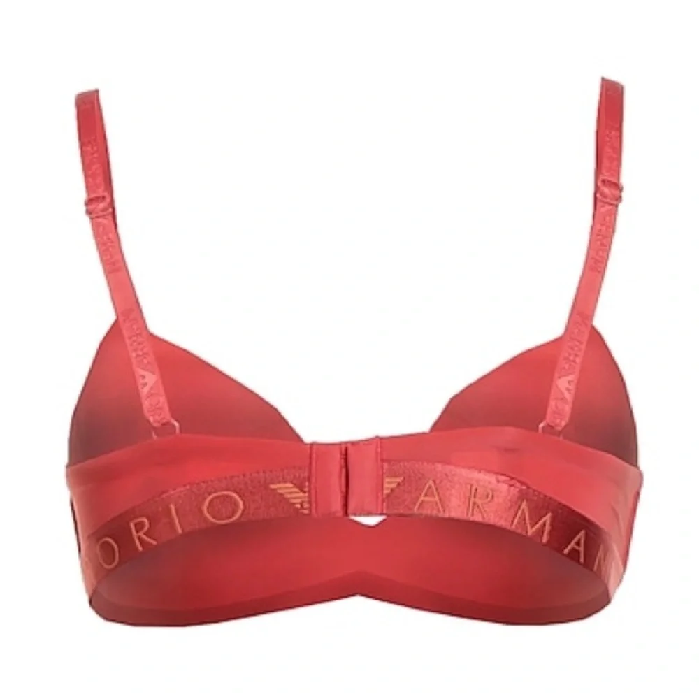 NWT Emporio Armani Underwear Padded Triangle Bralette Bra Rust Red Sz M